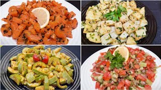 4 Recettes Salades Marocaine Facile Rapide à la Poêle 👌🔝 Healthy Vegetarian Recipes ASMR [upl. by Nylitak]