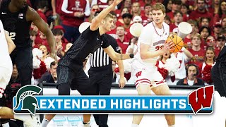 Michigan State at Wisconsin  Extended Highlights  Big Ten Mens Basketball  Jan 26 2024 [upl. by Lenes586]