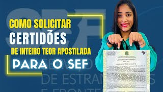 Como Emitir e receber em Portugal a Certidão de Inteiro Teor Apostilada para o SEF [upl. by Hitoshi]