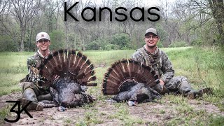 KANSAS TURKEY HUNTING 2021 Early morning double [upl. by Latnahs]