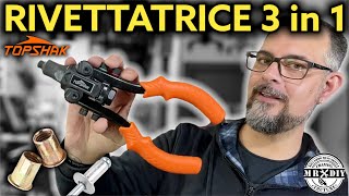 Rivettatrice 3 in 1 topshak TSRG3 Fa tutto facilmente Pinza per boccole filettate e rivetti [upl. by Ahtelat190]