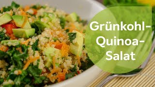 Grünkohl Quinoa Salat  Vegane Rezepte [upl. by Meean891]