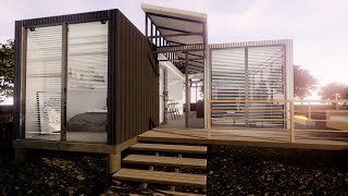 Modern 800 SQ Ft Shipping Container Home Virtual Tour [upl. by Perceval]