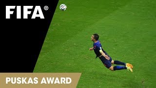 Best goal of Fifa world Cup 2014  The Flying Dutchman Van Persie [upl. by Laehcar348]