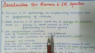 Similarities between Raman amp IR spectra [upl. by Bernadina]