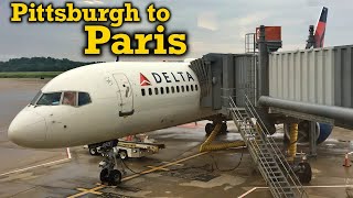 Full Flight Delta Air Lines B757200 Pittsburgh to Paris PITCDG [upl. by Evadnee783]