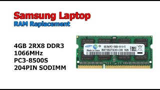 Samsung Laptop RAM Chipset intel  Replacement 4GB 2RX8 DDR3 PC3 [upl. by Mariska830]