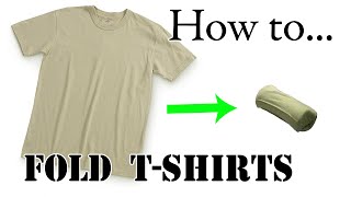 How to Fold TShirt for Vacation Ranger Roll  Efficient Compact SpaceSaving Army Packing Hack [upl. by Ailegave]