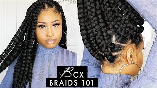 EASY amp NEAT JUMBO BOX BRAIDS elastic band method [upl. by Orenid]