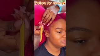 Stunning😋 Pink Color Hair Tutorial For Box Braids Knotless Braid  Stitch Braids Tutorial [upl. by Leirud908]