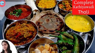 Kathiyawadi Thali  Kathiyawadi Menu  Gujarati Dinner Recipes [upl. by Lukey]