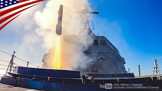 Hellfire Vertical Launches from US Navys Littoral Combat Ships [upl. by Rainer582]