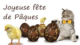 39  Joyeuses pâques  Carte virtuelle chatons et poussins [upl. by Kat858]