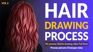 How to draw realistic hair  brushes in Photoshop vol2 [upl. by Baudoin672]