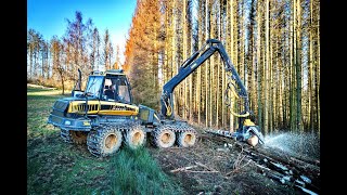 🌲4K Ponsse Ergo • Harvester in Action • Fast driving • Betrieb Achenbach • DroneView • Loggers 🌲 [upl. by Aitrop]