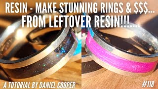 118 Resin Make STUNNING INLAY RINGS From LEFTOVER RESIN A Tutorial by Daniel Cooper [upl. by Celina642]