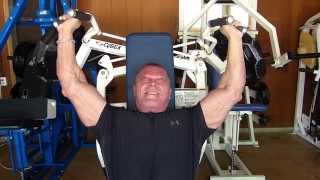 Cybex Plate Loaded Shoulder Press one 100lb plate per side [upl. by Assirhc]