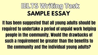 ✍️IELTS Writing Task🔊 The Impact of Mandatory Unpaid Community Service on Young Adults ielts [upl. by Eatnwahs]