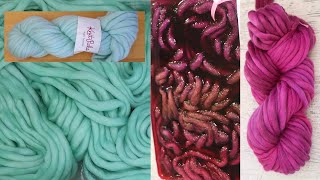 Dyepot Weekly 482  Overdyeing Mint Super Tuff Puff with Pink Acid Dyes Cold Process [upl. by Ynaffad119]