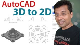 AutoCAD Mechanical Modeling and Visualization Part3  From 3D to 2D in AutoCAD  AutoCAD BASE VIEW [upl. by Akehsat]