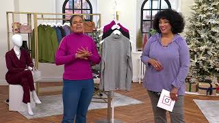 Attitudes by Renee Slit Shoulder Mock Neck Tunic on QVC [upl. by Dulcine121]