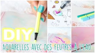 DIY  TUTO Aquarelles avec des feutres à leau [upl. by Eetsirk933]