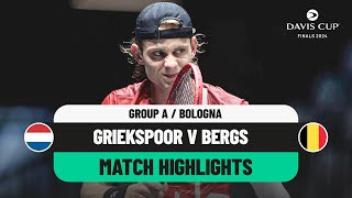 Tallon Griekspoor v Zizou Bergs Highlights  Netherlands v Belgium Davis Cup 2024 Finals Group Stage [upl. by Noirrad]