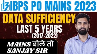 IBPS PO Mains 2023  Mains Level Data Sufficiency  Data Sufficiency By Sanjay Sir Art of Reasoning [upl. by Einnor]