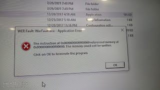 How To Wer FaultWerFaultexe  Application Error [upl. by Ailey]