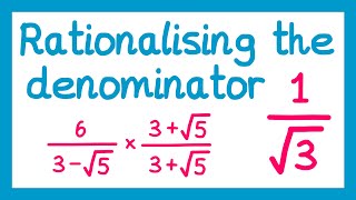 Rationalising Denominators  Corbettmaths [upl. by Cilka]