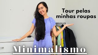 MINIMALISMO TOUR PELO MEU GUARDAROUPA MINIMALISTA atualizado [upl. by Airrej]