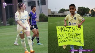 Katty Martínez grande dentro y fuera de la cancha en América Femenille regaló su playera a un niño [upl. by Coughlin657]