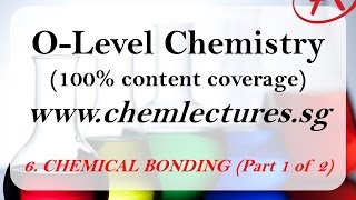 6th of 19 Chapters Chemical Bonding Part 1 of 2  GCE O Level Chemistry Lecture [upl. by Cyrille]