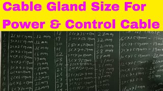 Cable Gland Size For Power amp Control Cable [upl. by Higgins]