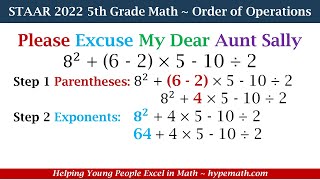 2022 STAAR Math  5th Grade Order of Operations Part 1 [upl. by Yebloc]