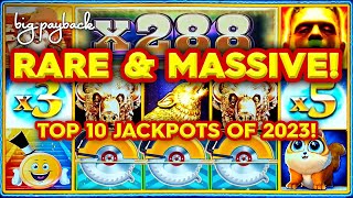 RARE amp MASSIVE Top 10 MOST EXCITING Slot Jackpots 2023  THIS IS WHY WE WATCH [upl. by Annalla279]