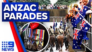 Anzac Day 2022 marches take place across major cities in Australia  9 News Australia [upl. by Gerrard]