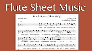 Blank Space  Taylor Swift Flute Sheet Music [upl. by Sirob]