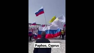 Pro Russian Rally in Paphos Cyprus [upl. by Ogir]