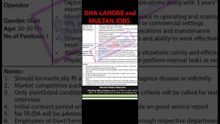 government jobs in DHA LAHORampMULTAN jobs 2024 government jobs jobs info jobDHA [upl. by Ddene]