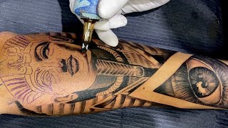 Tattoo time lapse  Tutankamon Tattoo stepbystep [upl. by Oibesue]