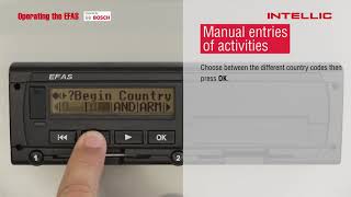 EFAS Tachograph Intellic 04 Manual entries of activities [upl. by Maximilian]