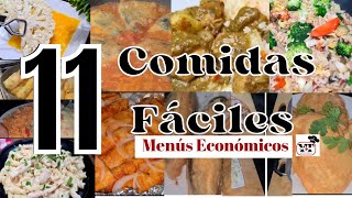 ✅️SERIE DE COMIDAS FÁCILES11 RECETAS ECONÓMICAS PARA TU MENÚ DIARIO❗️ [upl. by Shina]