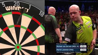 TWO NINEDARTERS IN ONE DAY  MICHAEL VAN GERWEN NAILS THE NINE  2024 Hungarian Darts Trophy [upl. by Marquet]