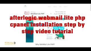 Afterlogic webmail lite PHP Cpanel installation step by step video tutorial [upl. by Anayek]