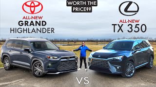 WORTH IT  2024 Lexus TX vs 2024 Toyota Grand Highlander Comparison [upl. by Nosredneh]