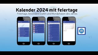 Kalender 2024 mit feiertage [upl. by Einre]