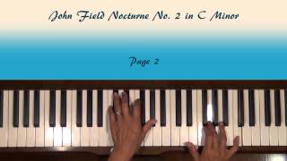 John Field Nocturne No 2 Piano Tutorial SLOW [upl. by Yesak]