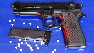 Beretta model 92 FS airsoft spring pistol  review and shooting test [upl. by Annelak]