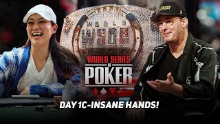 WSOP Main Event 2024  Day 1c INSANE HANDS with Phil Hellmuth amp Arden Cho [upl. by Hubert]